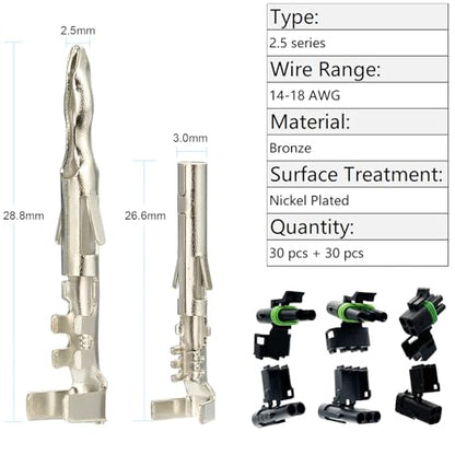 440Pcs Automotive Electrical Pin Connectors Kit Crimp Terminal Pins - color: 440pcs Pin Terminals