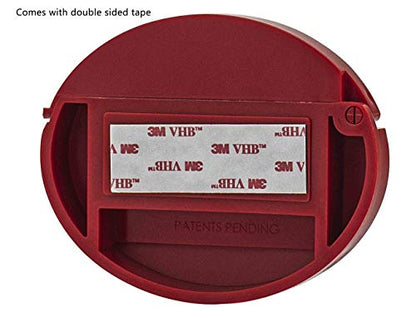 Vehicle Business Card Bin with Lid Holds 3.5" x 2" Contact Information Cards Stick On Advertising Box Red Plastic On The Go Caddy by Marketing Holders - color: Red