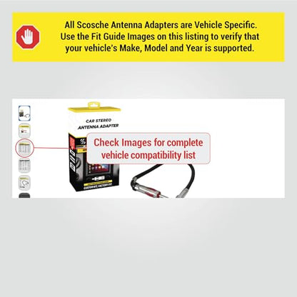 Scosche MDA1B Micro/Delco Antenna Adapter for Aftermarket Car Stereo Compatible with Select 1985-2013 GM and Import Vehicles - Car Radio Antenna Adapter - Car Audio Adapter - See Fit Guide for Vehicle - size: 0