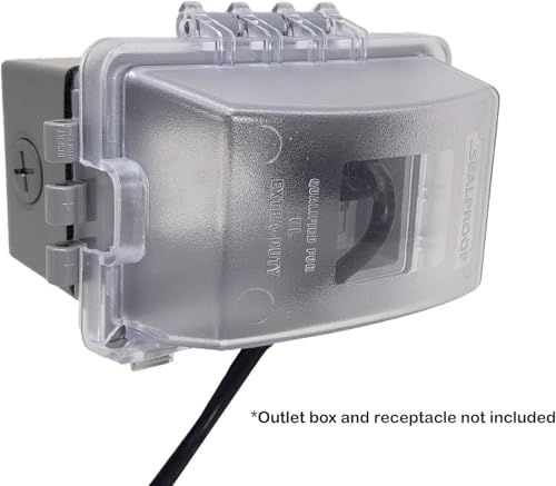 Sealproof 1-Gang Weatherproof In Use Outlet Cover | Horizontal/Vertical Outdoor Plug and Receptacle Protector, Lockable Bubble Cover, UL Extra Duty Compliant, 18 Configurations - color: Clear Frost