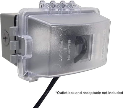Sealproof 1-Gang Weatherproof In Use Outlet Cover | Horizontal/Vertical Outdoor Plug and Receptacle Protector, Lockable Bubble Cover, UL Extra Duty Compliant, 18 Configurations - color: Clear Frost