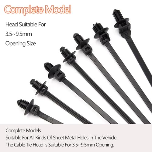 70Pcs Cable Ties Push Mount Nylon Zipper Clips Zip Ties Heavy Duty Plastic Push in Zipties for Car 7 Most Popular Sizes Self Locking Zip Tie Clips - color: Ct-70pcs
