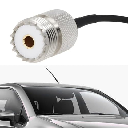 UHF Female to DIN AM/FM Male Radio Antenna Adapter Cable 50cm RG174 Compatible with Car CB Radio