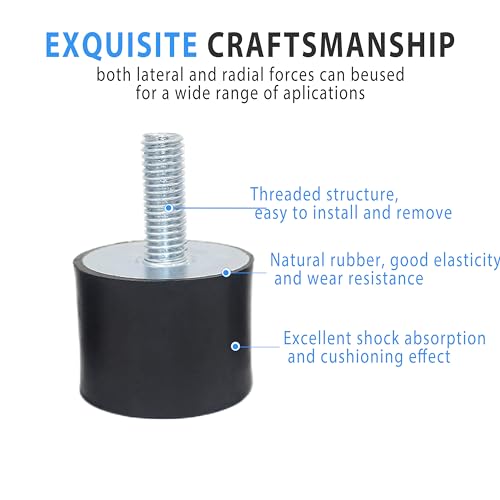 M10x28mm Male Thread Studs Rubber Shock Absorbers Isolators 40x30mm - size: M10*28,VD-D40*H30, 2Pcs