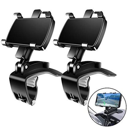 FONKEN Car Phone Mount, [2 Pack] Cell Phone Holder for Car 360 Degree Rotation Dashboard Clip Mount Car Phone Holder Compatible for iPhone 11 13/12 pro Max 8 8Plus Samsung S10 S9 S8 4"~7" Smartphones - style: 2-Pack