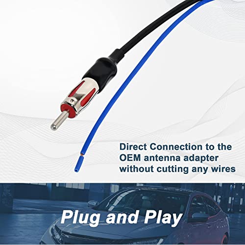 RED WOLF Radio Antenna Wire Harness Adapter Compatible with Honda Civic/Accord/Fit/CR-Z/CR-V/Odyssey/Pilot/Insight, Acura ILX 2012-2016 Aftermarket Stereo CD Play Mount Cable (Pack of 2) - size: Round Peg (Pack of 2)