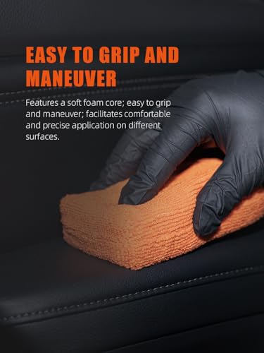 Microfiber Applicator Pad, SPTA Premium Microfiber Sponge and Cleaning Pads,Ultra-Soft, Safe for Sealants, Tire Dressings, Interior and Exterior Detailing, Car, Truck, SUV, RV, Motorcyle Care,10 Pack