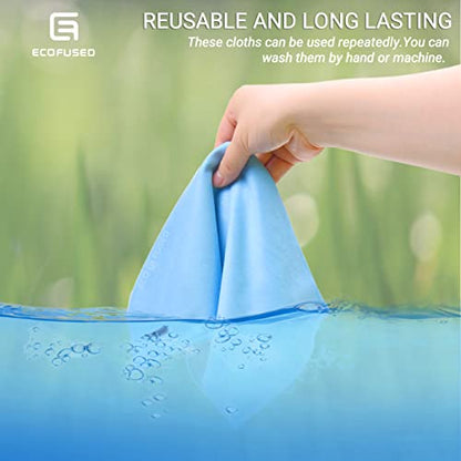 Microfiber Cleaning Cloths - 10 Pack - 6.6 x 6.2" - Double-sided Cleaning Cloths - Microfiber and Suede Cloth for Smartphones, LCD TV, Tablets, Laptop Screens, Camera Lenses and Other Surfaces - color: 10 Pack - 6.6 X 6.2" (Blue)