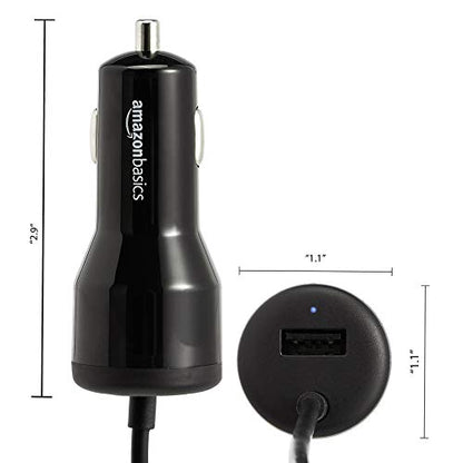 Amazon Basics 30W Fast Car Charger, 1 USB-C (18W) Cable with PD, 1 USB-A (12W) Port, Apple MFi Certified, for Phones (iPhone 16/15/14/13/12/11/X, Samsung, and more), Black - size: 18W