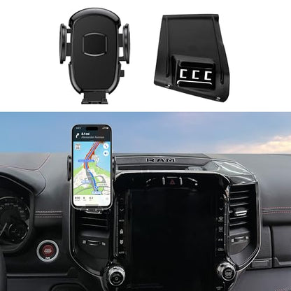 Car Phone Holder Fits for Dodge RAM 1500 2500 3500 2019-2024(Only for Vertical Navigation Screen),Perfectly adapted to The air Vent Mount, 360° Adjustable, Easy to Install for All Smartphones - size: RAM 1500 2500 3500 2019-2024