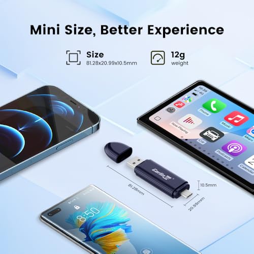 Carlinkit Mini SE Pro Wireless CarPlay Adapter, Wired to Wireless Converter for OEM Factory Wired CarPlay/Android Auto Cars, 5GHz WiFi Fast Connect with USB C/A Dual Port - color: Dark Blue