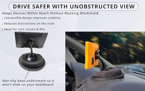 – Car Dashboard Mount | Soft Nylon, Metal Round Mount Dashboard | Weighted Sandbag Base with Magnetic Mount Option | Ideal for Phone Holders, Dash Cams, Cars, Trucks & Rvs | Black - 1 lb