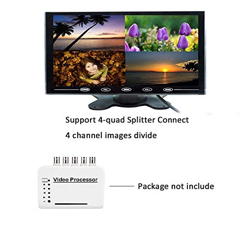 CAMECHO 9 Inch LCD Monitor HD Color Screen, 2 Video Input/HDMI/VGA, Support Car Backup, Mini PC Display, CCTV, Home Security, with Remote Control