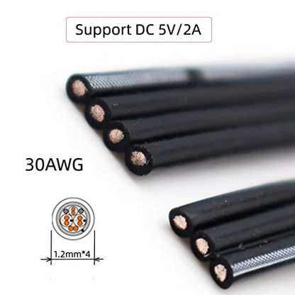chenyang USB 2.0 Short Flat Cable, USB 2.0 Type A Male to Female 4 Wires 5V 2A Charge Data Extension Silicone Cable 4 Wires 30AWG 13cm - style: USB 2.0 Type-A Male to Female