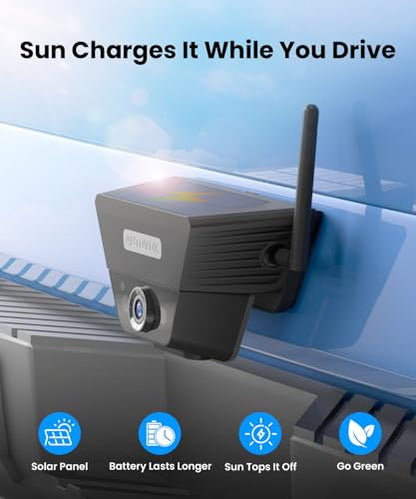 AUTO-VOX Wireless Backup Camera Solar Magnetic, 1-Min DIY Install - size: 5" Single Cam