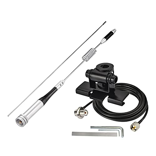 Bingfu Vehicle Mobile Ham Radio Antenna VHF UHF 136-174MHz 400-470MHz - color: Lip Mount Antenna Kit 29.5inch