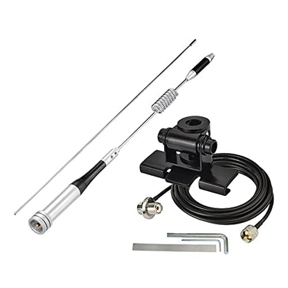 Bingfu Vehicle Mobile Ham Radio Antenna VHF UHF 136-174MHz 400-470MHz - color: Lip Mount Antenna Kit 29.5inch