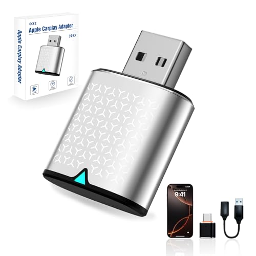 Wireless Carplay Adapter for iPhone, Bluetooth Car Play Dongle - color: Silver