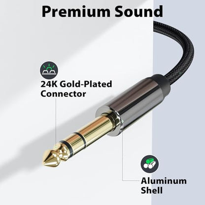 Cyberguys! 3.5mm to 1/4 Cable, TRS to TRS Stereo Audio Cord, 6.6ft - size: 6.6ft