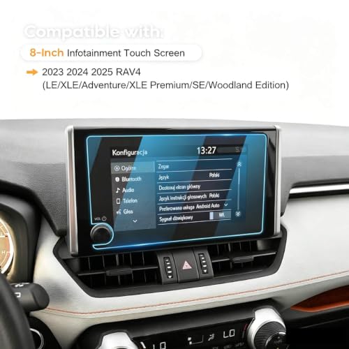 LFOTPP For 2023-2025 RAV4 Screen Protector 8" for RAV4 (LE/SE/XLE/XLE Premium/Woodland) accessories 8 inch Touchscreen 9H Glass Infotainment Touch Screen Anti-Fingerprint-HD
