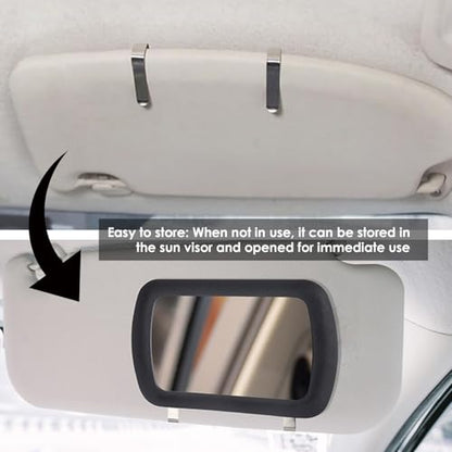Car Sun Visor Vanity Mirror, HD Clip-on Makeup Car Mirror Vanity, Black
