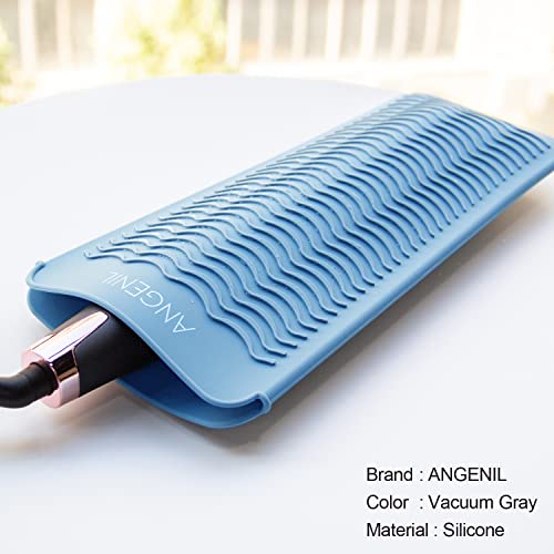 ANGENIL Heat Resistant Silicone Mat Pad Pouch For Travel Curling Iron Wand, Tourmaline Titanium Ceramic Portable Flat Iron, Hair Straightener, Automatic Wireless Curlers, Crimper Hair Iron, Hair Tools - color: Blue