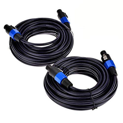 2 Pack 50 Feet Speakon to Speakon Cable 12 Gauge 2 Conductor Twist Lock - size: 50Ft