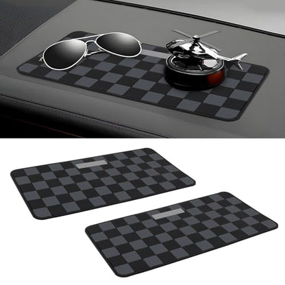 Wuyaoyao 2PCS Car Dashboard Anti Slip Mat, 12.2"×8.3" Non-Slip Dashboard Sticky Pad, PVC Car Dash Gripping Mat, Multifunctional Auto Grip Mat for Phones Sunglasses Keys Electronic Devices (Gray) - color: Gray