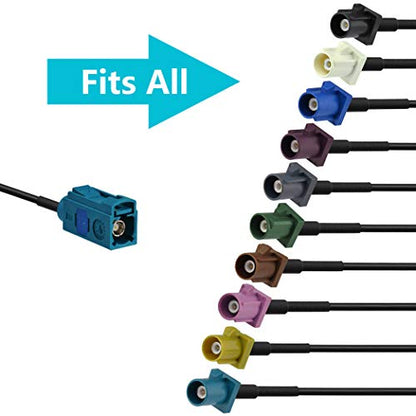 Bingfu Universal Vehicle Car Stereo FM AM Radio Antenna Adapter Cable Fakra Z Female to DIN Socket Connector Cable 15cm 6 inch for Car Stereo Audio HD Radio Head Unit CD Media Player Receiver - color: Fakra Z to DIN Socket 6inch