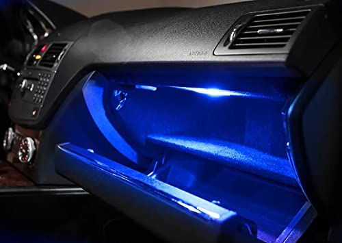 iJDMTOY Ultra Blue LED Compartment Glove Box or Footwell Lights Compatible with Volkswagen Jetta GTI Altas CC Eos, Powered by 3W 18-SMD LED Lights, Replace OEM Incandescent Lamps - style: Blue