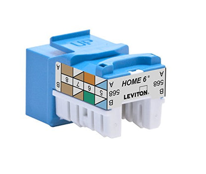 Leviton Home 6 Snap-In Connector, T568A/B Wiring, 61HOM-RL6, Blue - color: Blue