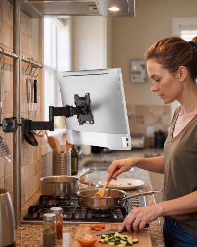 monTEK Long Arm Pole Mount Monitor Arm,17–32"Full Motion,22 lbs, 10.7"Reach - size: 10.7" Long Arm