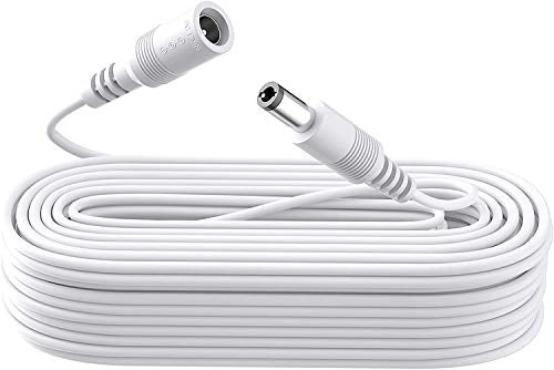 33ft 10M DC Power Extension Cable, Premium Pure Copper DC 12V Power Adapter Extension Cord 5.5mm x 2.1mm for CCTV Security Camera/Router/LED Strip Light/Printer/Monitor and More-White - color: White, size: 33ft