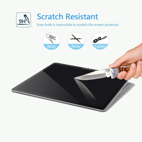Megoo Screen Protector (2 Pack) for Microsoft Surface Go 4/3/2/1, 9H Tempered Glass, Anti-Drop, Hydrophobic, Oleophobic, 24.1 x 17.1 cm, 10.5 inch, 2 Pieces - size: 10.5" Go 2-4