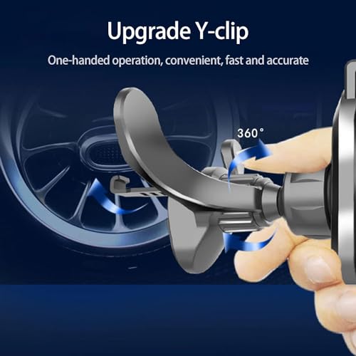1Pc Black Car Vent Phone Mount,Y-Shaped Mobile Holder Clip,Round Air Outlet Phone Bracket Hands Free Cradle in Vehicle Car Universal Extension Clip,Cell Phone Automobile Cradles,Automobile