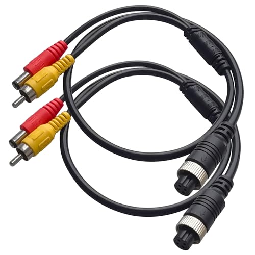 4-Pin to RCA Adapter Cable - M12 Adapter, AV DC Connector, Video Extension for Car Backup Camera (4-Pin Female to RCA+DC Male) - size: 4 pin Famale to rca+dc Male