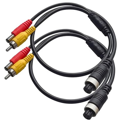 4-Pin to RCA Adapter Cable - M12 Adapter, AV DC Connector, Video Extension for Car Backup Camera (4-Pin Female to RCA+DC Male) - size: 4 pin Famale to rca+dc Male