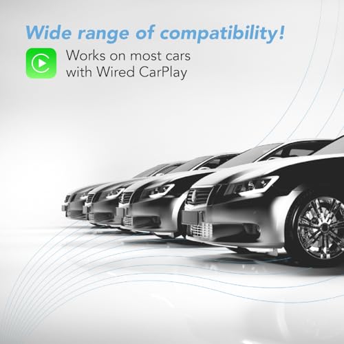 Wireless CarPlay Adapter - Fastest 5Ghz - AutoSky - Plug and Play - USB-C and USB-A Cables - Wired CarPlay Required - style: Mate finish
