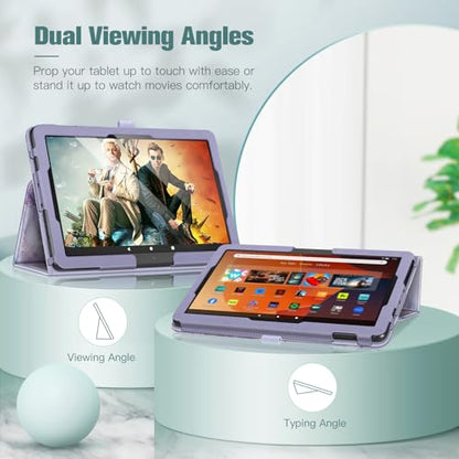 Fintie Folio Case for Amazon Fire HD 10 & 10 Plus 13th/11th Gen 2023/2021 - color: lilac marble