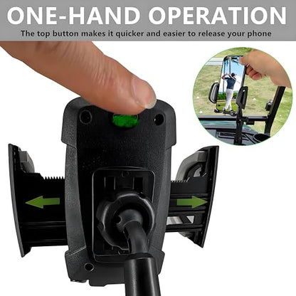 Upgraded Version Golf cart Cup Phone Holder, Universal Adjustable Long Neck Golf Car Phone Mount Cradle Friendly Compatible with iPhone Google and All 4.0-7.0 inches Smartphones, black