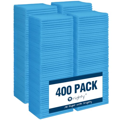 Orighty Microfiber Cleaning Cloth Bulk, 400 Pack Blue Shop Towels - color: Blue, size: 400 Pack
