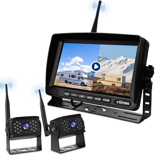 VTimes Wireless Backup 2 Camera for Trucks RV Backup Camera with HD Monitor - color: 7 inch - 2 Cameras