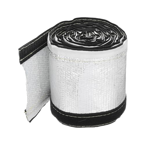MECCANIXITY 1.5mm Heat Shroud Aluminized Sleeving 1" ID x 10FT Aluminum Metallic Fiberglass Heat Shroud for Fuel Lines Cables Electrical Wiring - size: 1" ID x 10FT