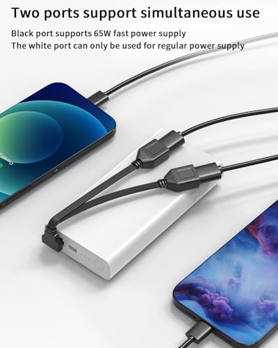 4 Inch USB Splitter Extension Cable, USB Male to Dual Female Adapter, 90 Degree Up Angle Right Angle Design, USB Port Expander for Car, CarPlay, Charging Devices and Data Transfer