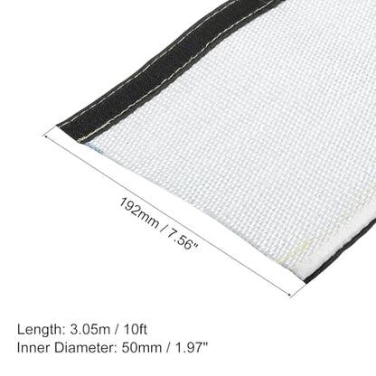 MECCANIXITY 1.5mm Heat Shroud Aluminized Sleeving 2" ID x 10FT Aluminum Metallic Fiberglass Heat Shroud for Fuel Lines Cables Electrical Wiring - size: 2" ID x 10FT