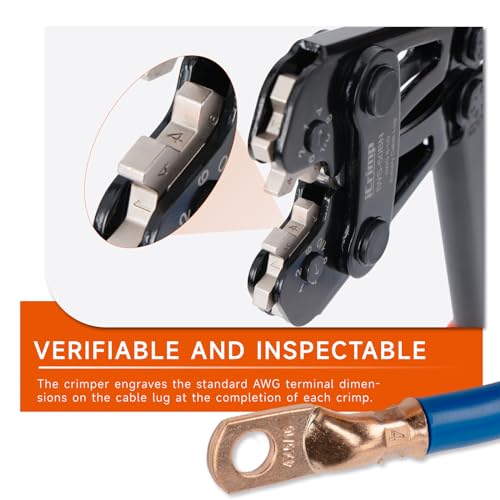 iCrimp Battery Cable Lug Crimping Tool for 8, 6, 4, 2, 1, 1/0 AWG
