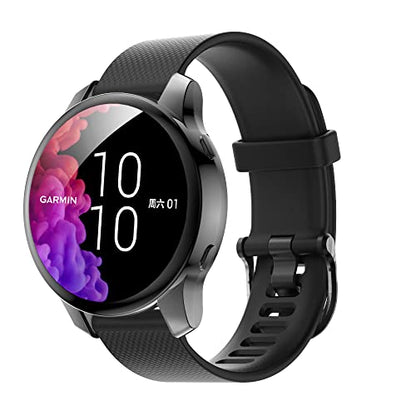 Compatible with Garmin Venu Waterproof Protective Case Soft TPU Plated All Around Scratch-Proof Screen Protector Cover for Garmin Venu GPS Smartwatch (Black) - color: Black