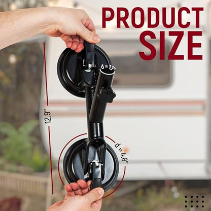 RV Flag Pole Holder, Suction Cup Flag Mount for RVs, Campers, Trucks, Cars and Boats, No Drill Flagpole Holder for Smooth Surfaces, Fits Poles up to 1.18 in
