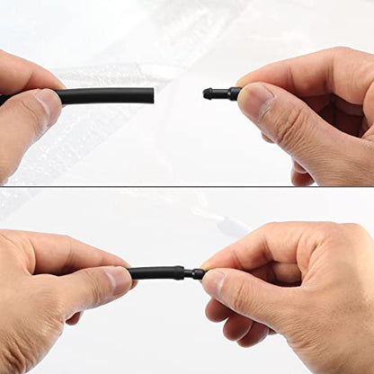 ACROPIX Front Windshield Washer Hose Kit Fit for Honda Accord with 3 Meter Washer Fluid Hose 12 Pcs Hose Connectors - Pack of 15 Black