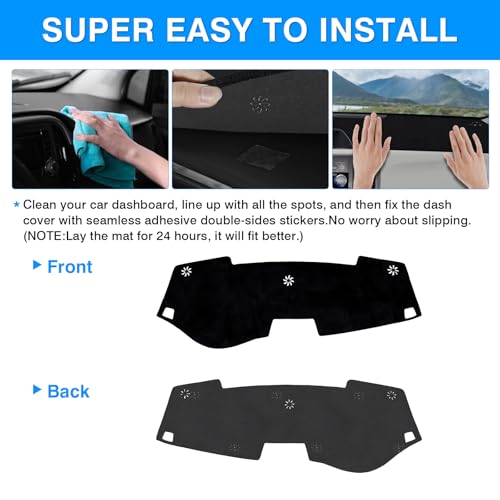 Autorder Dashboard Cover Mat for Toyota Sienna 2011-2014 Accessories Dash Cover Upgrade Flannel Dash Mat Sunshade Glare UV Rays Protector - size: Black 11-14 Sienna